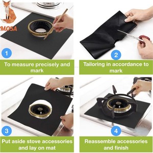 Kitchen 27*27cm Fireproof Nonstick <strong>Gas</strong> Range Protector Liner Stove Burner <strong>Covers</strong> - Product Image 3