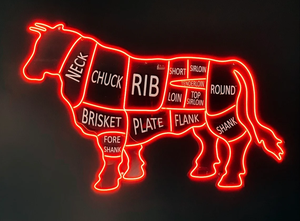 Enseigne néon LED personnalisée en forme de vache, décorative et positive, pour restaurant, fête, salon, boucher, anatomie de la vache, signalétique lumineuse, logo mural, décoration intérieure - Product Image 2