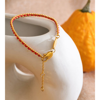Bracelet en acier inoxydable plaqué or tendance JINYOU 6174, bracelet classique en polyester tissé rouge et noir