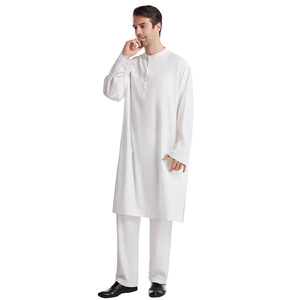 Thobe / Thawb pour hommes musulmans à col boutonné et manches longues, en polyester, style ethnique, direct usine, best-seller AliExpress <span class=keywords><strong>EBAY</strong></span> - Product Image 3