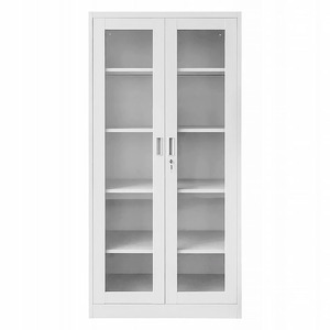 Distribué en Pologne Armoire de classement de bureau à porte en verre avec étagères réglables - Product Image 3