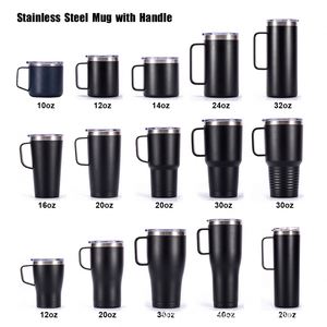 Custom 12oz 14oz Leakproof <b>Double</b> <b>Wall</b> Stainless Steel Vacuum Thermal Insulated Coffee Travel <b>Mug</b> Coffe Cup With Lid Handle - Product Image 5