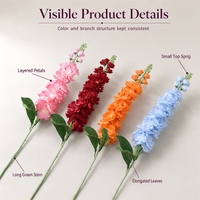 Bunga Delphinium Buatan Multi Warna, Tangkai Bunga Sutra Imitasi, Bunga Dekoratif untuk Rumah, Pernikahan, Vas, Grosir