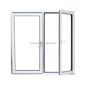 Fournisseur d'usine Fenêtres coulissantes horizontales blanches renforcées en PVC écologique Fenêtre en PVC à rotation inclinée <span class=keywords><strong>avec</strong></span> volets roulants - Product Image 2