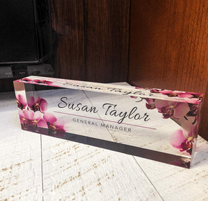 Placas de Identificación Personalizadas para Escritorios de Oficina, Marcos de Fotos Magnéticos de Acrílico Transparente/Blanco, Marca HC, Tamaños 3x5-5x7 Pulgadas - Product Image 2