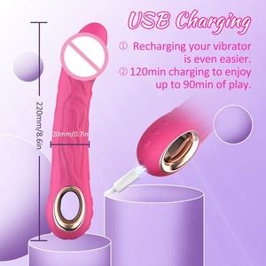 Realistischer Vibrator <span class=keywords><strong>Dildo</strong></span> für Frauen, Sexspielzeug Klitoris G-Punkt Anal Stimulator mit 10 leistungs starken Vibrations modus für Paare - Product Image 5