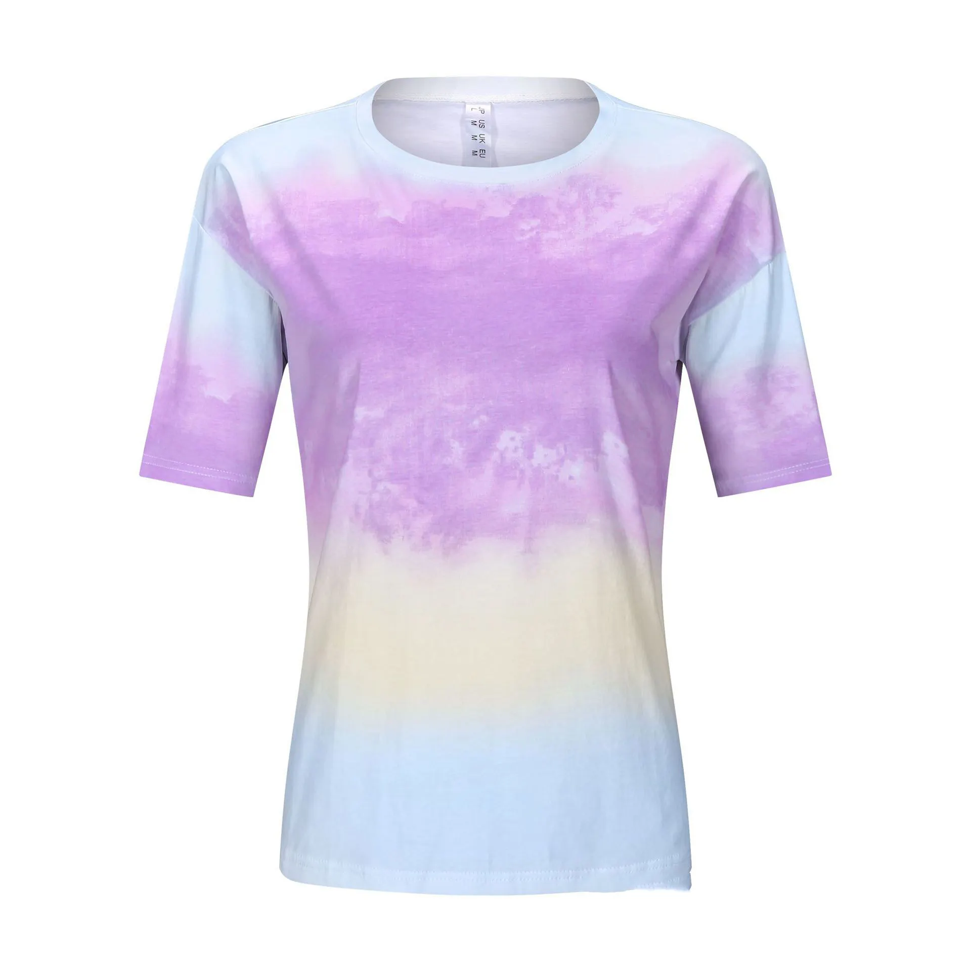 เสื้อยืดสำหรับผู้หญิงเสื้อยืดเปลี่ยนสีได้แบบผูกย้อมสีไวแสง UV