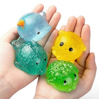 Grandes boules anti-stress sensorielles moelleuses et scintillantes en forme d'animaux Kawaii, jouets Mochi Squishy amusants et doux en plastique, promotionnels