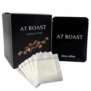 AT PACK Free Sample 3 Sided Seal Hanging Ear Single Serve Custom Empty Japanese Coffee Drip Packing Filter Packaging Bag