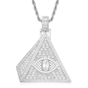 Colgante de joyería antigua egipcia de circonio chapado en oro de 18 quilates, colgante de cobre cristiano con diamante francés en forma de palo de cantante de <span class=keywords><strong>Rap</strong></span> - Product Image 2