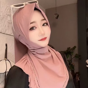 Voile musulman à bord festonné / Hijab à enfiler - Dernière conception, <span class=keywords><strong>tissu</strong></span> respirant - Product Image 2