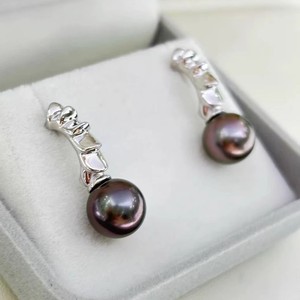 22532 Accesorios de Perlas DIY, Bandeja Vacía para Pendientes de Plata S925, Joyería de Plata de Moda, Pendientes con Cuentas Redondas de 9-12 mm - Product Image 1