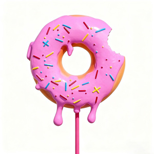 รูปปั้นโดนัททำจากยางเรซินสีสันสดใส F012ตกแต่งธีมความรักกลางแจ้งในร่มสวนห้างสรรพสินค้าเชิงพาณิชย์ตามต้องการ - Product Image 1