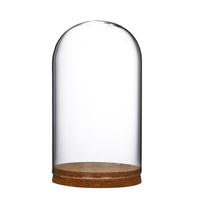 Glazen koepelvormige display met kurken deksels, decoratieve cloche, belvormige glazen stolp, planten specimen, knutselwerk, Pasen, eeuwige bloem, LED verlichte afdekking