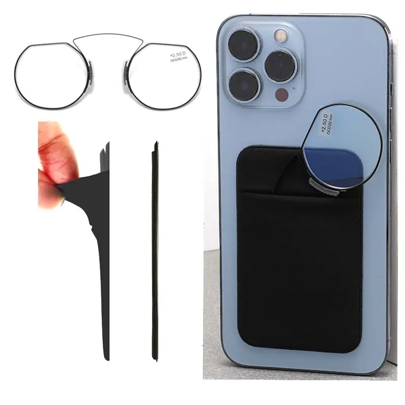Мобильный партнер новый стиль мини-зажим для носа очки для чтения с тонким и тонким держателем для мобильных карт