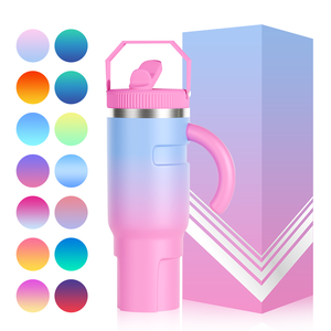 Leakproof Custom logo Insulated Double Wall Hot Cold Thermal Sport Travel Coffee Mug Vacuum Stainless Steel Tumbler with Handle - Product Image 6
