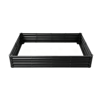 Kit de jardinière surélevée carrée en métal de 12,2 pouces pour l'extérieur, pour légumes et fleurs