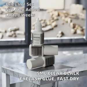 Pegamento Profesional para Pestañas Vegano, Transparente, Negro, Resistente al Agua, de 5 ml, Secado Rápido en 0.5s, Adhesivo Líquido con Fijación de 8 Semanas - Product Image 5