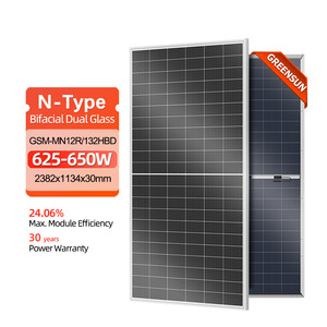 Paneles Solares de Alta Eficiencia de 625W 630W 635W 640W 645W 650W, Bifaciales, Tipo N, Fotovoltaicos - Product Image 1