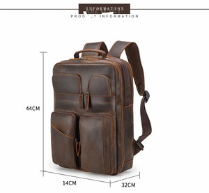 Custom Tiding New Arrival Dopshipping <b>Men</b> Casual Vintage Antitheft Cow Bull Full Grain Genuine Crazy Horse <b>Leather</b> Travel - Product Image 6