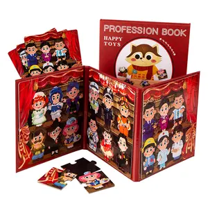 बच्चों की नई डिज़ाइन पेशेवर पहेली किताब खिलौना कार्टून चुंबकीय कैरियर पहेली पुस्तक खेल