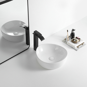 Lavabo de salle de bain en céramique à poser <span class=keywords><strong>sur</strong></span> comptoir, forme unique - Product Image 2