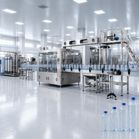 Ligne de production d'eau pure en bouteilles de 20 L avec machine de désinfection, rinçage, remplissage et scellage automatiques à 300 BPH pour usine de boissons