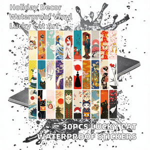 30PCS Japan Culture Bookmark <b>Vinyl</b> Sticker Set Waterproof Cartoon Decorative Bookmarks - Product Image 2