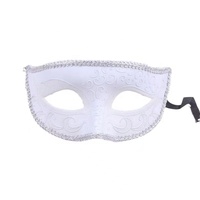 Masque de mascarade antique pour hommes et femmes en PVC imprimé UV pour bal costumé vénitien d'Halloween pour adolescents en noir, blanc, argent et or