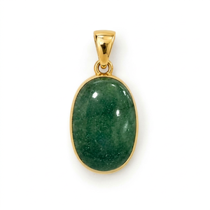Colgante de Plata de Ley 925 con Gema Ovalada de Aventurina Verde, Moderno y Elegante, para Hombre, Mujer, Unisex, Piedra a Elección - Product Image 1