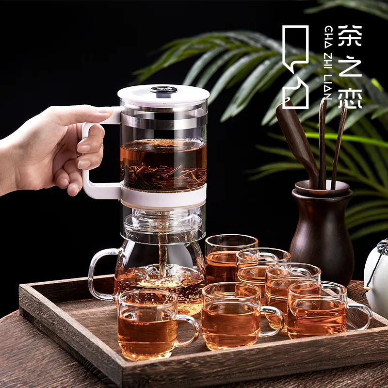 Théière en verre de marque privée Chazhilian passoire amovible en acier inoxydable théière Kung Fu ensemble de théière à thé en verre