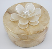 Boîte à Bijoux Artisanale en Coquillages Capiz, Finition Nacrée Naturelle, Personnalisable pour Cadeaux de Fête, Rangement de Bijoux, Vente en Gros