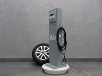 Vertical Commercial Tire Inflator Corded Electric Car & Bicycle Tire Air Pump Metal LCD Display Dual Cylinder