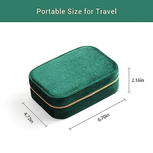 Estuche de Viaje de Terciopelo con Cierre Personalizado, Mini Bolsa Organizadora de Joyería Portátil para Anillos, Aretes y Collares para Mujer - Product Image 2