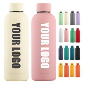 Factory 500ml 17oz Travel Sports Double Wall Vacuum Yoga Custom logo Stainless Steel Rubber Paint Promotional Gift Water Bottle