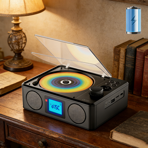 Reproductor de CD Portátil Retro, Walkman con Bluetooth, MP3, 5W, Boombox, Ranura <span class=keywords><strong>para</strong></span> Tarjeta USB/TF, Radio FM, Puerto AUX, Control Remoto, Reproducción en Repetición - Product Image 5