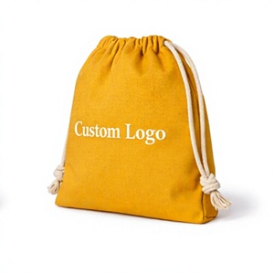 Personalized Custom Logo Printed Gift Linen Jewelry Shoe Organic <b>Canvas</b> Cloth Fabric Cotton Small Dust <b>Drawstring</b> <b>Bag</b> - Product Image 4