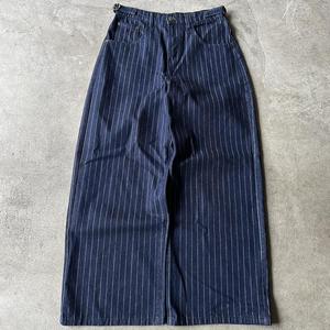 Quần Jean Nam Màu Xanh Navy, Dáng Baggy, Sọc Nhỏ, Sản Xuất Tùy Chỉnh, Số Lượng Đặt Hàng Tối Thiểu Thấp, Mẫu Mới Nhất Năm 2025 - Product Image 1