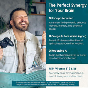 Gomme di Fosfatidilserina all'Ingrosso 300mg 60 Pezzi <span class=keywords><strong>Omega</strong></span> 3 Probiotico Vitamina <span class=keywords><strong>B</strong></span> Nootropico Integratore per il Potenziamento Cerebrale e della Memoria - Product Image 4