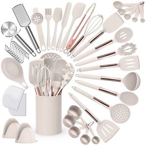 Ensemble d'ustensiles de cuisine en silicone 43 pièces, résistant à la chaleur, antiadhésif, kit d'outils de cuisson, manche en acier inoxydable, ustensiles de cuisine - Product Image 1