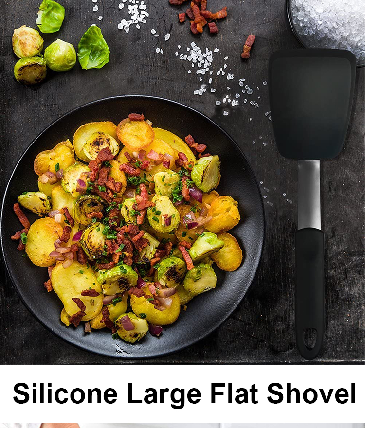 Silicone Turner Spatula Resistant Flexible Rubber Kitchen Cooking Utensil Egg Turner Pancake Flippers Pile Turner
