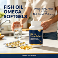 Huile de poisson pour adultes, gélules d'oméga |   Complément alimentaire naturel faible en gras