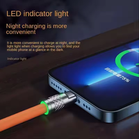 Kabel Usb pengisi daya cepat ponsel, kabel pengisian daya Cepat silikon cair logam paduan seng 3 dalam 1