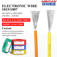 Câble flexible monoconducteur en cuivre étamé isolé PVC AWM1015 AWM1007 H07V-K VW-1 105C 600V 6AWG 8AWG 12AWG 14AWG 18AWG
