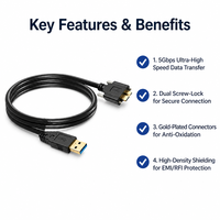 Câble adaptateur USB 3.0 vers Micro-B avec connecteur coudé à 90 degrés, conducteur en cuivre pur, transfert de données haute vitesse