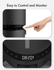 Distributeur intelligent de nourriture sèche de 5l avec séparateur 10s d'appel de repas et de minuterie, 50 Portions 6 repas par jour pour chat chien animal de compagnie - Product Image 5