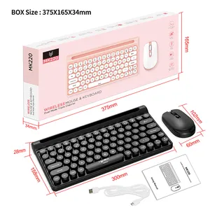 JW3142 Keyboard dan Mouse nirkabel, papan ketik Usb mikro 2.4ghz dapat diisi ulang