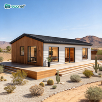 Maison préfabriquée à un étage avec 2 chambres, en panneaux de ciment mousse, étanche, alimentée à l'énergie solaire, type villa