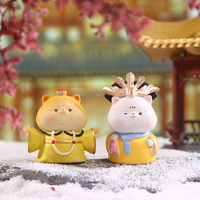 Meow Meow Hooray Cat Blind Box, figurine surprise mignonne de chaton en résine solide, objet de collection, design aléatoire, cadeaux jouets