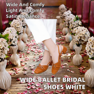 Extra Wide Ballet <b>Flats</b> Pointed Toe Slip-On Bridal <b>Wedding</b> Shoes White Satin Light Solid Spring Summer Autumn - Product Image 2